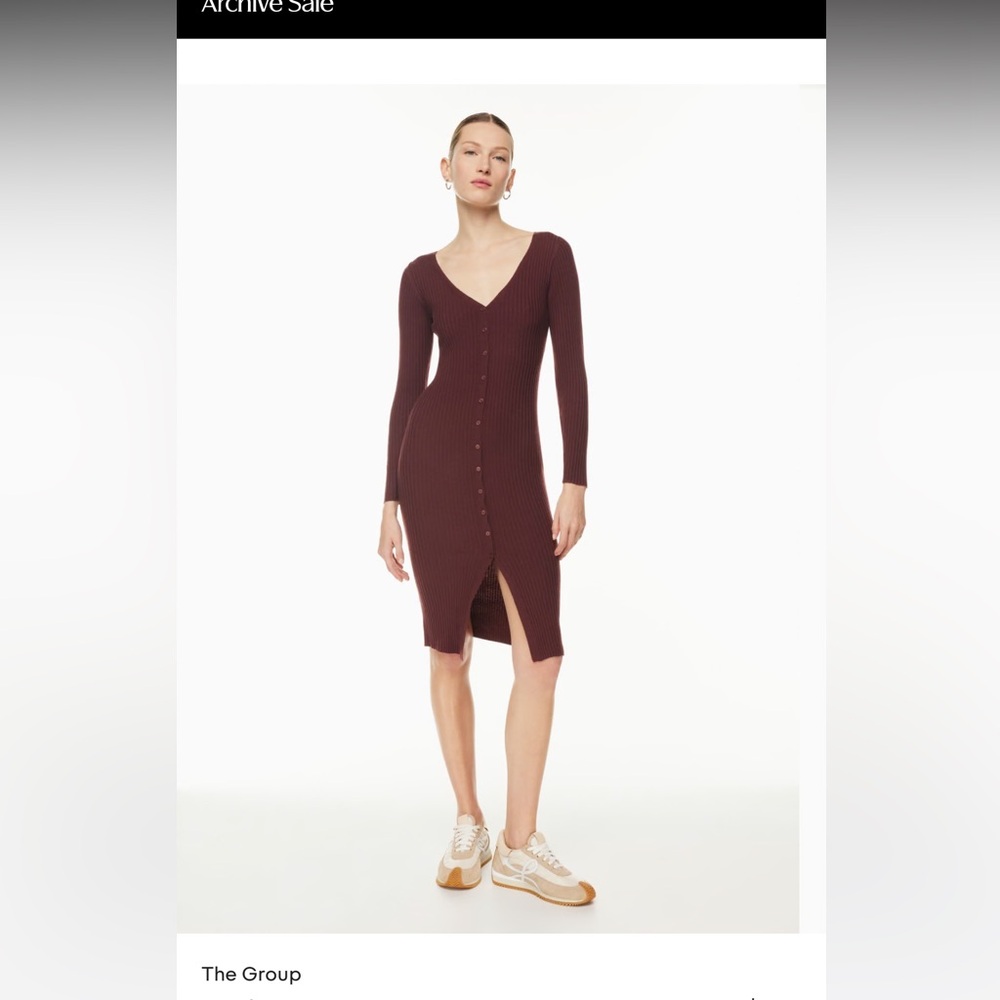 Babaton sweater dress in camel